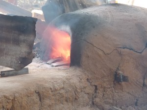 Wood fired kiln (made of spare vehicle parts moulded together with clay)
