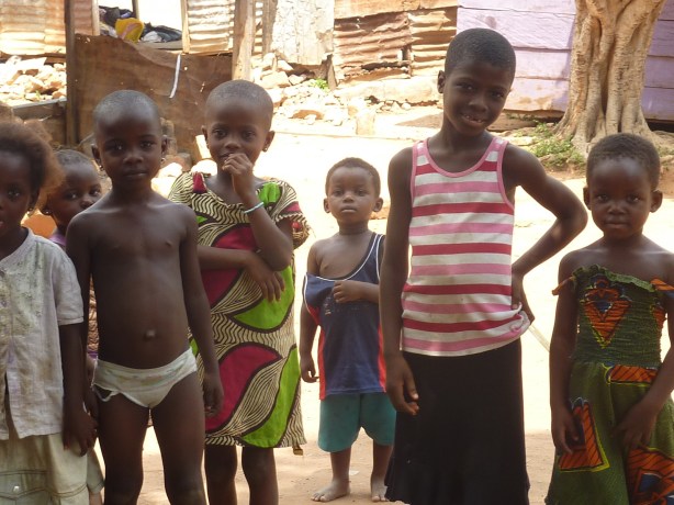 Curious children stare at the funny looking white people (Somanya, Ghana)